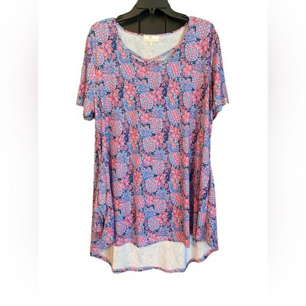 Simply southern pineapple pink print size xxL tunic